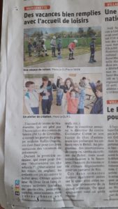 Article de presse du Dauphiné Libéré concernant les vacances de printemps à Murianette en Avril 2023 
